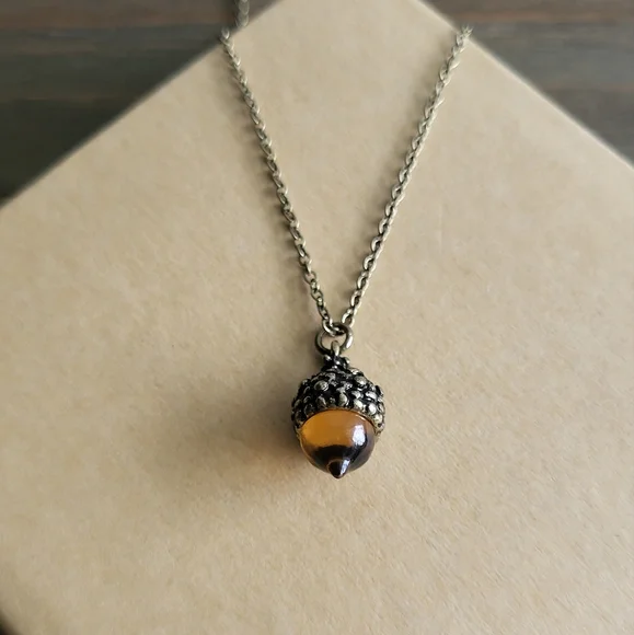 Bronze Acorn Resin Necklace- Handmade Necklace- Bronze Necklace- Acorn J… - Picture 5 of 8
